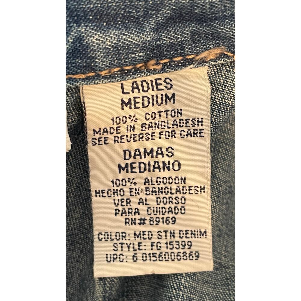 VTG Faded Glory 90s Y2K Denim Fitted Blazer Jacket Curved Flap Pockets Sz M - Picture 12 of 12